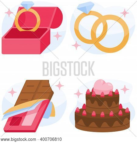 Valentine Day Gift Decoration Illustration Vector Set