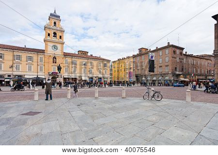 View Of Piazza Garibaldi In Parma, Italy