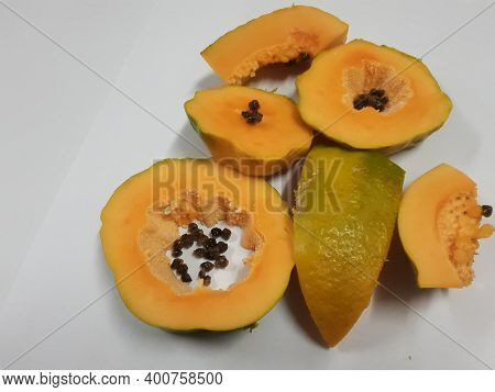 Papaya Is A Fruit That Can Be Found Anywhere Very Easily.papaya, (carica Papaya), Also Called Papaw 