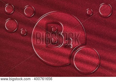 Vitamin B2 Health Symbol, Vitamin Concept, Riboflavin, Important For Body Growth And The Production 