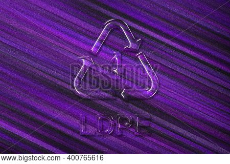 Ldpe, Plastic Recycling Symbol Ldpe 4, Violet Background