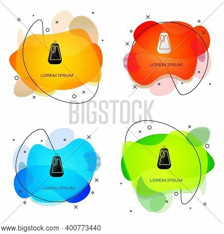 Black Plastic Bottle For Liquid Laundry Detergent, Bleach, Dishwashing Liquid Icon Isolated On White