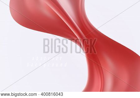 Wavy Red Background Red Smooth Shape Abstract Bright Wave Background With Smooth Wavy Structure