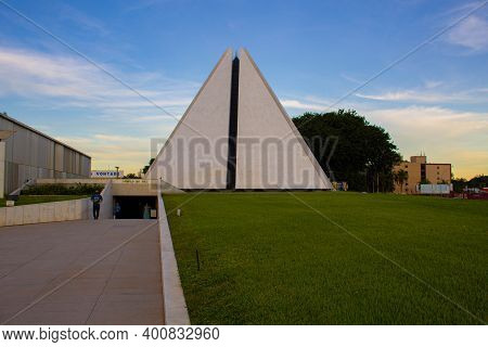 Brasilia, Df, Brazil - December 18, 2020: Temple Of Good Will (templo Da Boa Vontade) An Ecumenical 