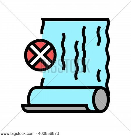 Damaged Badly Pasted Wallpaper Color Icon Vector. Damaged Badly Pasted Wallpaper Sign. Isolated Symb