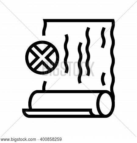 Damaged Badly Pasted Wallpaper Line Icon Vector. Damaged Badly Pasted Wallpaper Sign. Isolated Conto