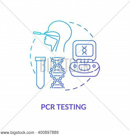 Pcr Testing Concept Icon. Covid Testing Type Idea Thin Line Illustration. Medical Laboratory Researc
