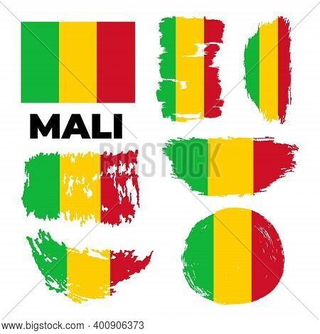Flag Of Mali Country. Happy Independence Day Of Mali