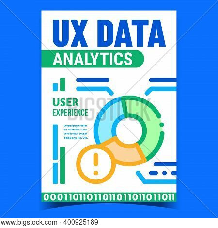 Ux Data Analytics Creative Promotion Poster Vector. Analyzing Data Advertising Banner. User Experien