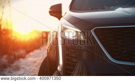 Car Radiator Grille Close-up. High Quality Photo