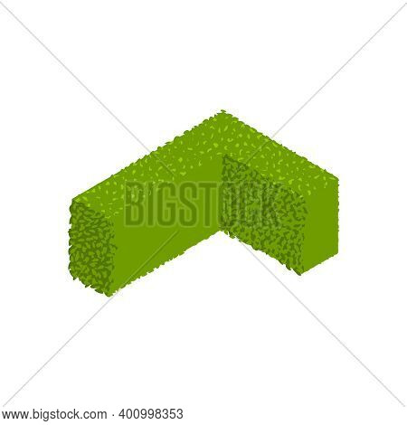 Landscape Design Isometric With Garden Fence Hedgerow Vector Illustration