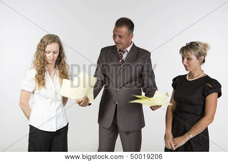 Boss yells at his employees