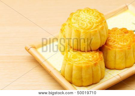 Chinese traditional mooncake close up