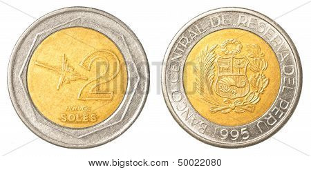 2 Peruvian Nuevo Sol Coin