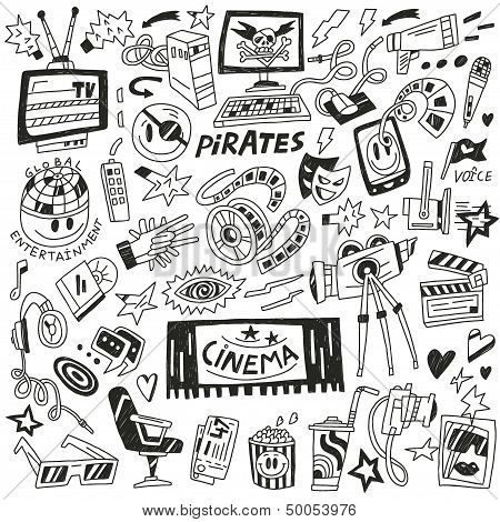 cinema - set vector icons