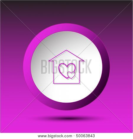 Orphanage. Plastic button. Vector illustration.