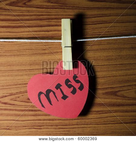 Red Heart On Wood Background