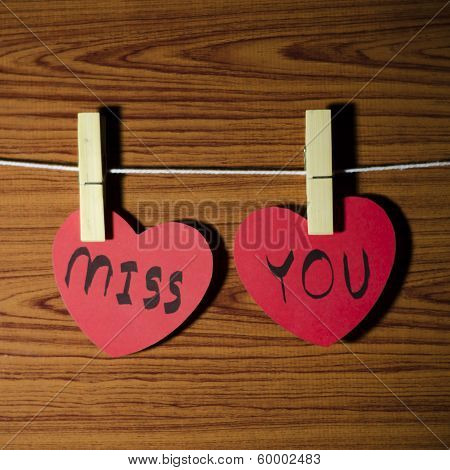 Red Heart On Wood Background
