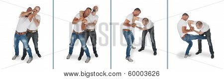 Man defending headlock