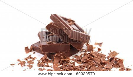 Chocolate bars and shaving.
