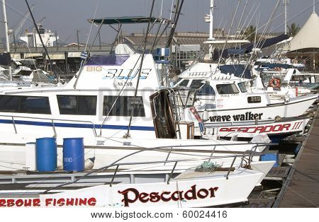 Fishing Boats Moored At Wilsons Wharf In Durban South Africa