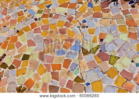 Mosaic With Tiles Gives A Beautiful Colorful Pattern