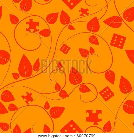 orange tree seamless pattern