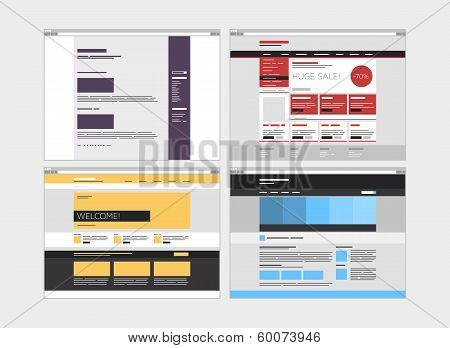 Abstract Flat Website Set