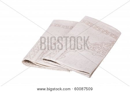 Table Napkins On White Background Isolated