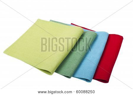 Colourfull  Table Napkins On White Background Isolated