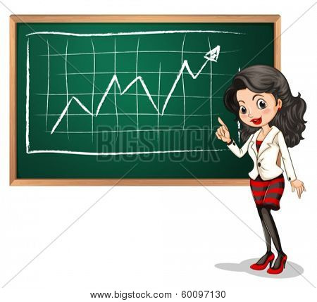 Illustration of a presentable young lady reporting on a white background