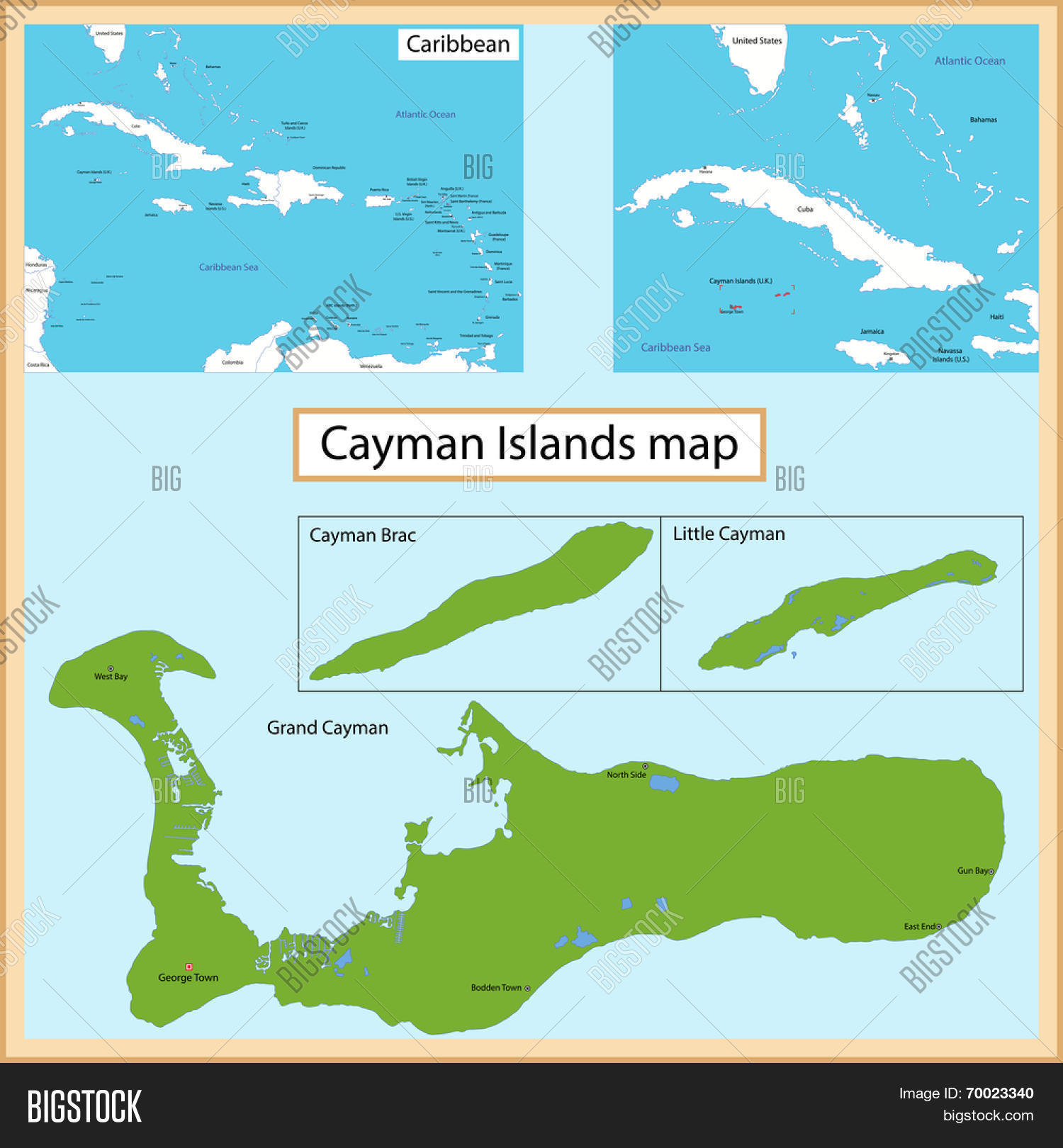 Map Cayman Islands Vector Photo Free Trial Bigstock 70023340