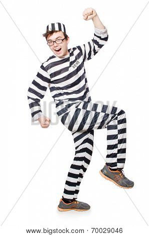 Funny prison inmate in concept