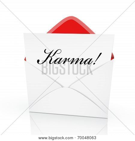 The Word Karma On A Card