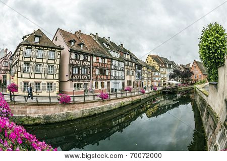 Canal In Little Venice In Colmar, France