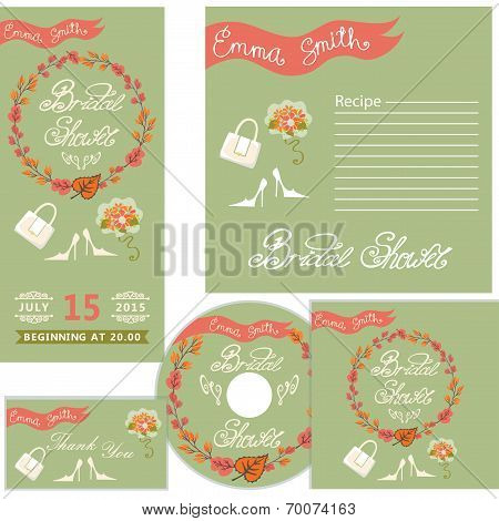 Autumn bridal shower design  template set