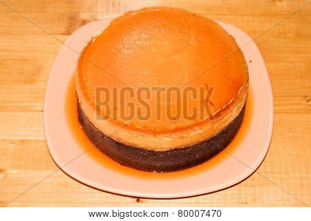 Chocolate and creme brûlée cake