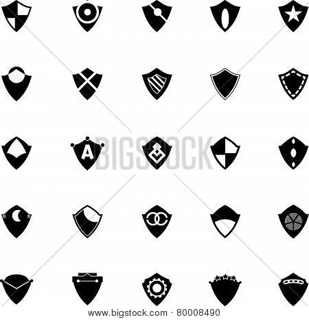 Design Shield Icons On White Background