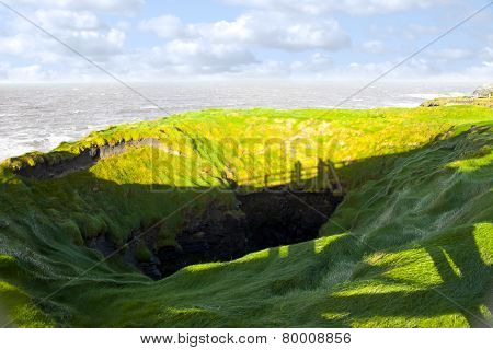 Shadows Of Tourists Looking Into The Nine Daughters Hole