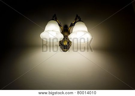 Wall Lamp With A Shade White Background