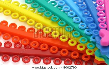 Marcro ของ Elastics สีสำหรับอักขระที่ตัดจำหน่ายเป็นพัดลม