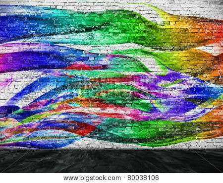 Abstract Colorful Painting With Foreground