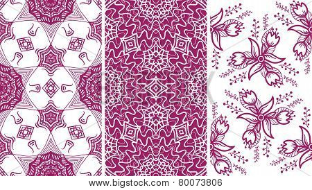 set of 3 seamless patterns