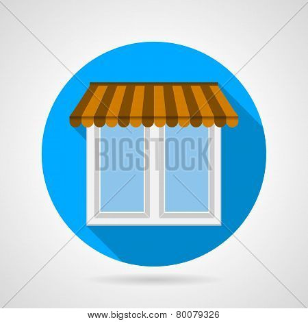Flat vector icon for window with canopy
