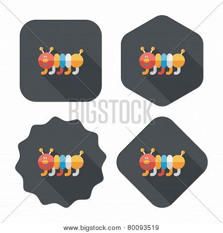 Caterpillar Flat Icon With Long Shadow,eps10