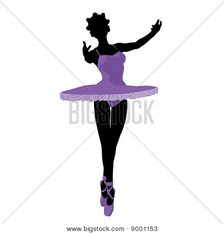 Silhueta de ilustração de bailarina afro-americano