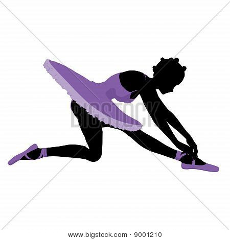 Silhueta de ilustração de bailarina afro-americano