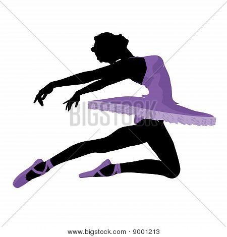 Silhueta de ilustração de bailarina afro-americano