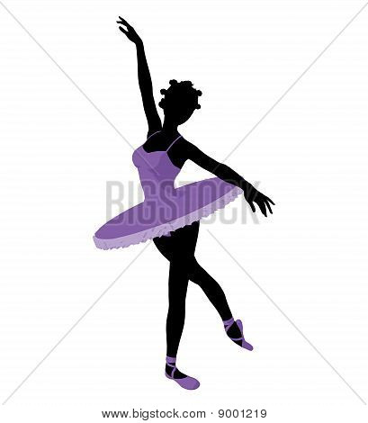 Silhueta de ilustração de bailarina afro-americano