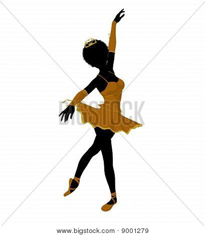 Silhueta de ilustração de bailarina afro-americano